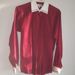 'Lucasini' men's dress shirt. Red/white.